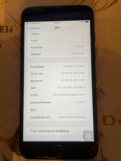 Iphone 8 plus 64GB fekete