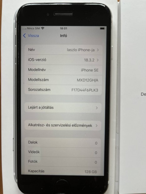 Iphone SE 2020 fehér telefon