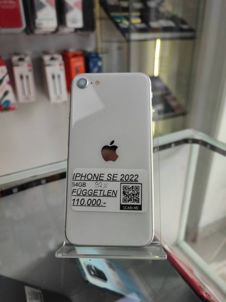 Iphone SE 2022 92%Aku - 64GB Krtyafggetlen - vegflis