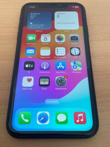 Iphone XR 64 GB fekete, fggetlen, 100% akku, garancia, szp llapot