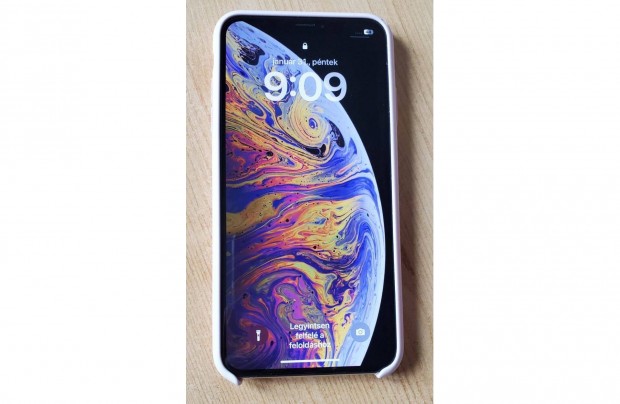 Iphone Xs Max 256 GB Silver mobiltelefon + gyri szilikon tok