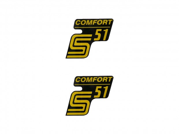 Írás S51 Comfort fólia / matrica fekete-sárga 2 db Simson S51 készülék