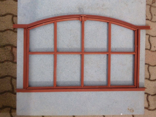 Istálló ablak kovácsoltvas díszes antik industrial 90x60 cm