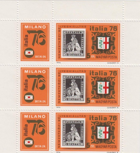 Italia teljes kisv - blyeg 1976