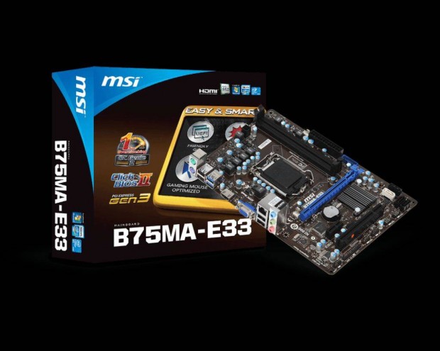 Ivy Bridge flkonfig MSI B75MA-E33 + Intel G1620 + 2x2GB Kingston 1333