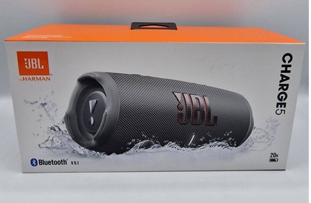 JBL Charge 5 Bluetooth hangszóró szürke, új, 1 év garancia