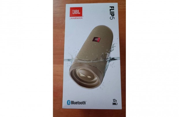 JBL Flip 5 hordozhat hangszr, Bluetooth, Sand j, bontatlan