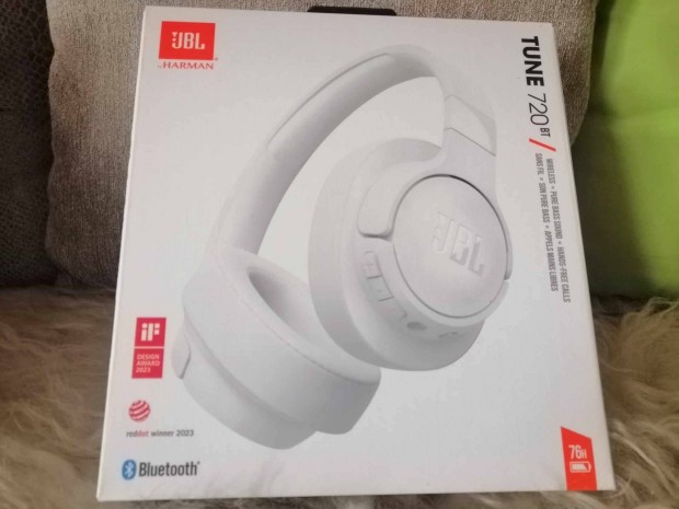 JBL Tune 720BT bluetooth fejhallgat, fehr, bontatlan csomagols