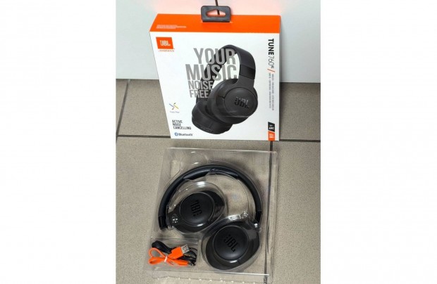 JBL Tune 760NC Vezetk nlkli Over-Ear fejhallgat, fekete