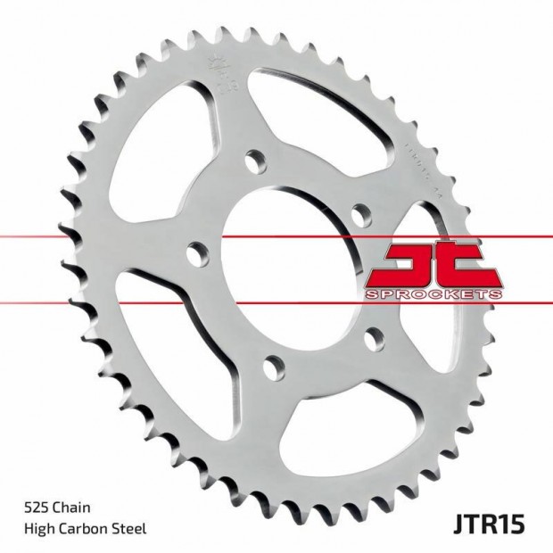 JT SPROCKETS Acél Standard Hátsó Láncsor 15 - 525