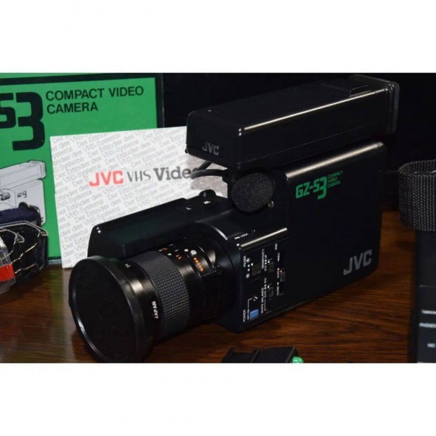 JVC GZ-S3 + HR-C3 kompakt VHS kamera (1982) újszerű + Blaupunkt TVC311