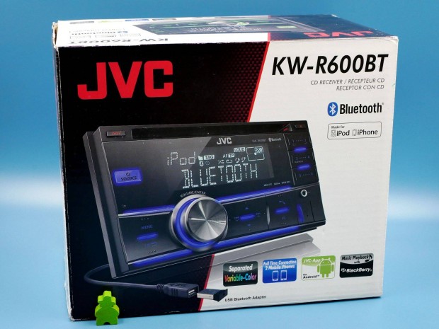 JVC KW-R600BT 2-DIN CD MP3 Bluetooth autórádió kihangosító tetszőleges