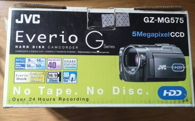 JVC everio gz-mg575e digitlis kamera elad 40Gb HDD vel, 3db akku