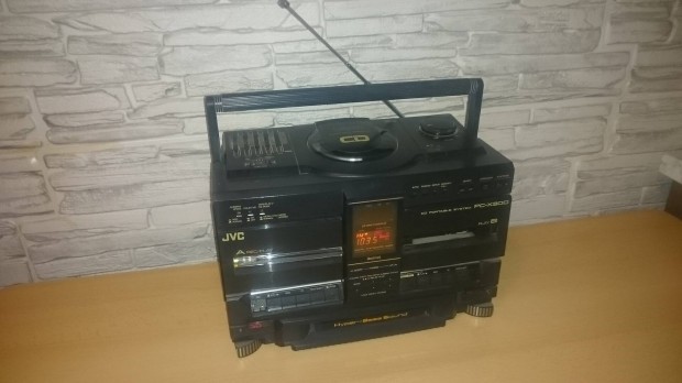 JVC hordozható hifi, erősítő, CD lejátszó, rádió, kazettás magnó