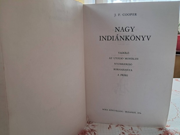 J.F. Cooper. Nagy Indinknyv elad.