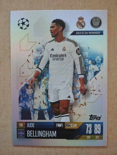 J. Bellingham (Real Madrid) Match Attax Bajnokok Ligja 2024/25 krtya