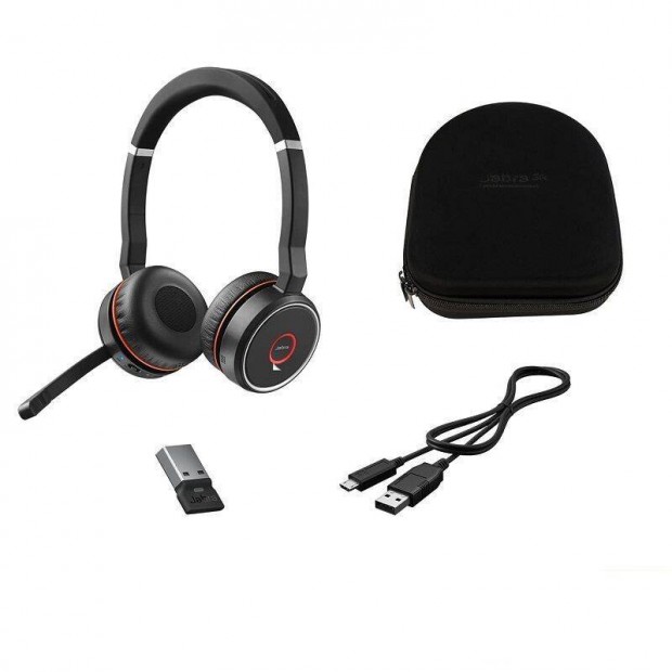 Jabra Evolve 75 SE UC Stereo BT fejhallgat, mikrofonnal, fekete