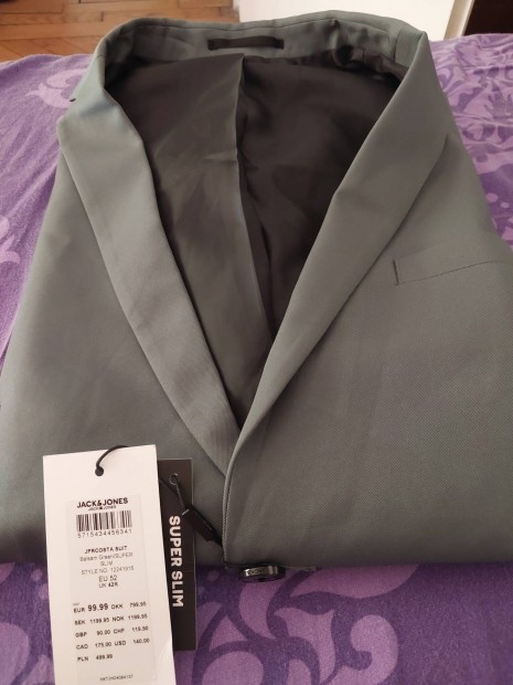 Jack and Jones  super slim  zold oltony 52 es uj