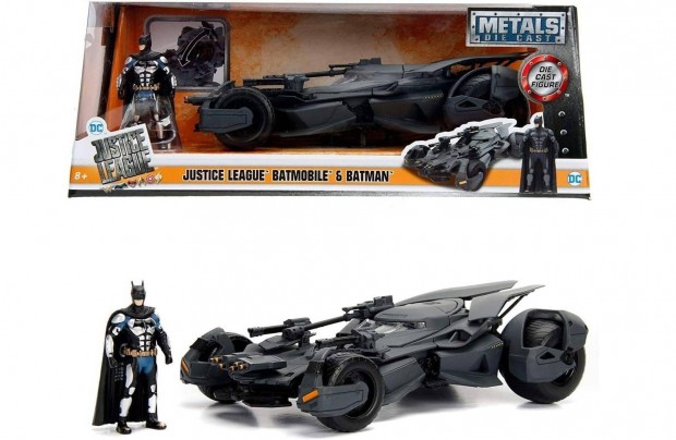 Jada Justice League Batmobile 1:24 modell & Batman figura