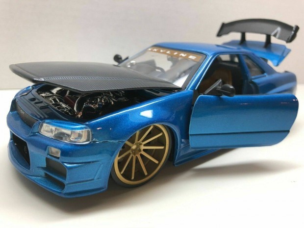 Jada Nissan Skyline Gt-R (BNR34) 1:24 Aut modell