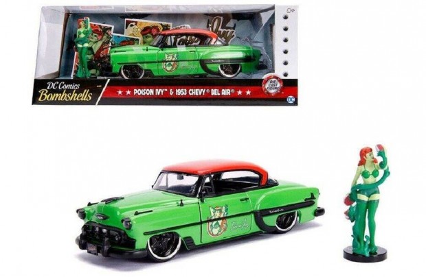 Jada Poison Ivy figura & 1953 Chevy Bel Air 1:24 aut modell