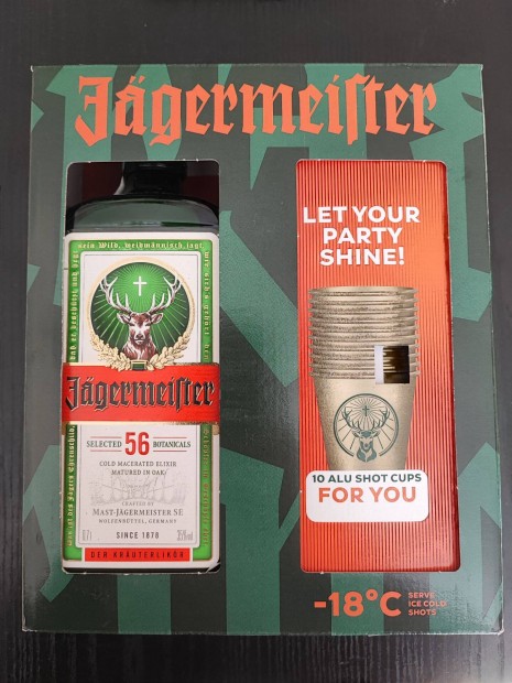 Jager mester 0,7l Dszdobozban ajndk poharakkal