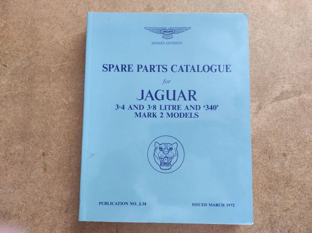 Jaguar 3,4 és 3,8 340 Mark 2 modell alkatrészkatalógus