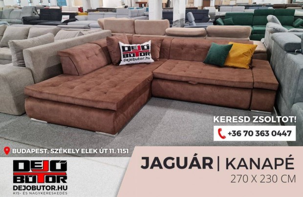 Jagur sarok szivacsos braun kanap lgarnitra 270x230 cm gyazhat