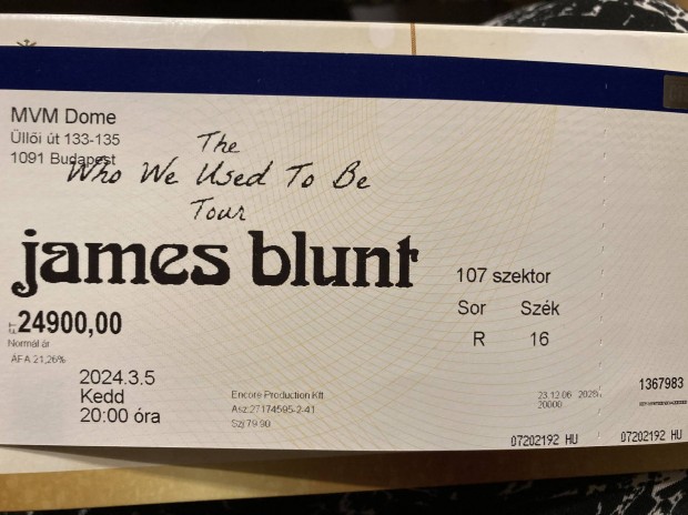 James Blunt koncert - két jegy