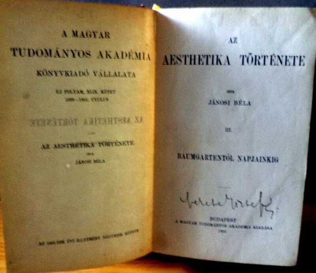 Jnosi Bla: Az aesthetika trtnete III