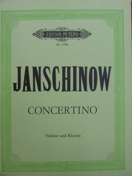 Janschinow: Concertino Op.35. heged kotta