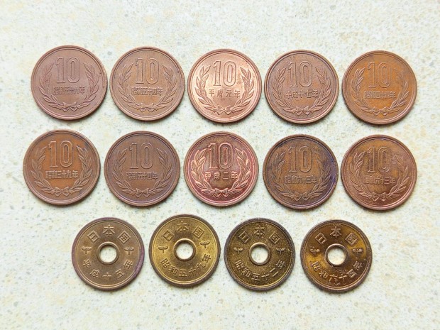 Jap�n 14 db K�l�nb�z� �rme 5 10 Sen