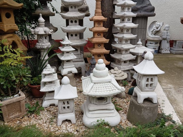 Japán kertépítő Pagoda lámpa Minőségi Fagyálló műkő Nem beton !