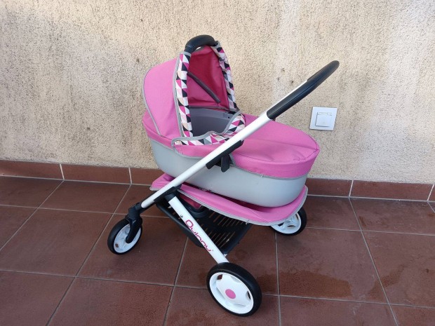Játék babakocsi Pink 3in1 Maxi Cosi & Quinny Smoby és autósülés