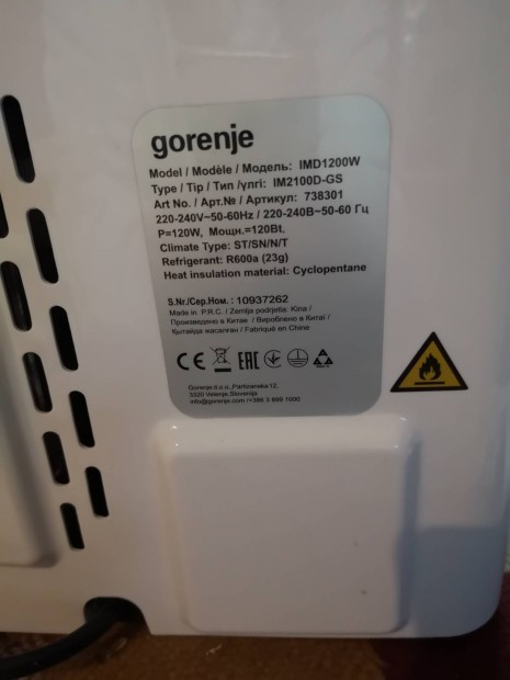 Jgkockakszt. Gorenje IM2100DGS