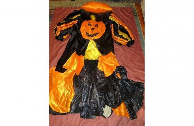 Jelmez haloween narancs fekete csillog toll mb: 120 cm