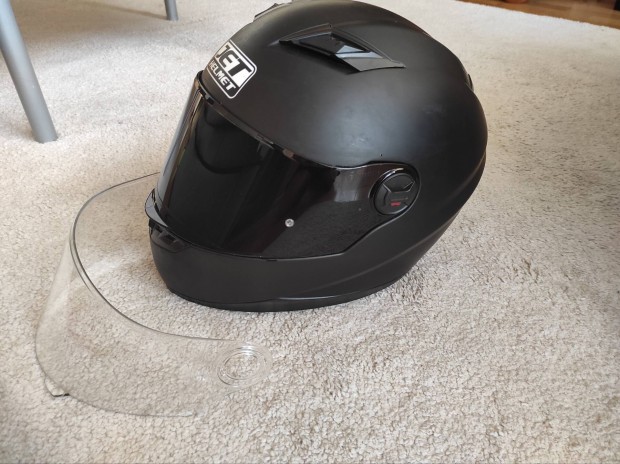 Jet helmet Fighter motoros buksisak matt fekete 2plexi (M)