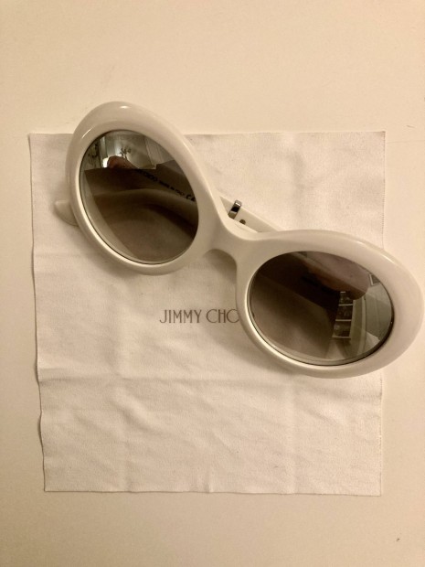 Jimmy Choo Plastic Oval Sunglasses 51 0klq White Glitter White