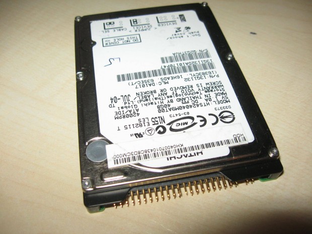 J Laptop IDE ts HDD 40GB 2.5" Notebook Merevlemez Winchester PATA