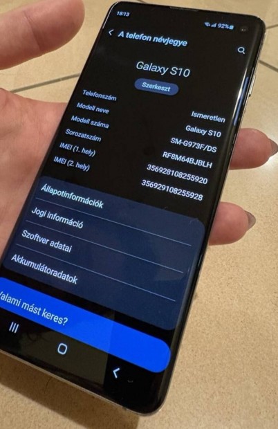 Jó állapotú Samsung Galaxy S10 kártyafüggetlen