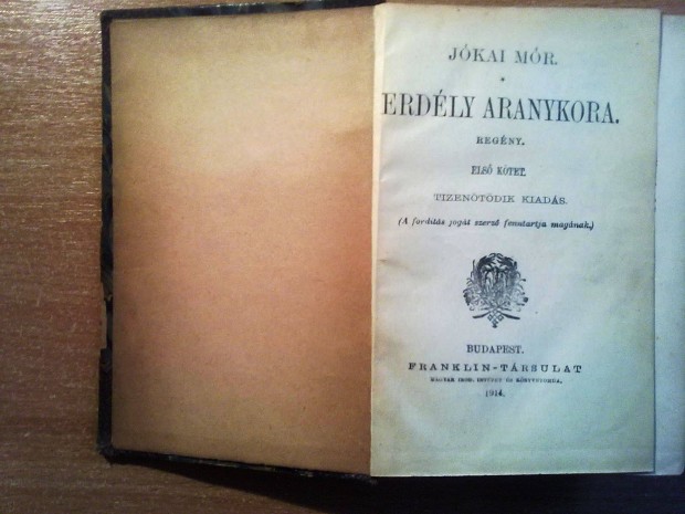 Jkai Mr: Erdly aranykora I-II. (1914-es kiads)