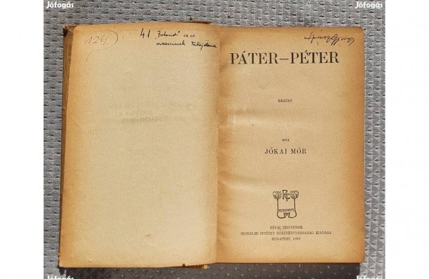 Jkai Mr: Pter Pter antik knyv 1909 regny