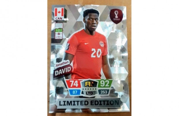 Jonathan David Kanada Limited Edition focis krtya Panini Qatar 2022