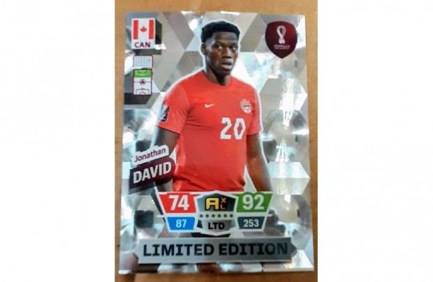 Jonathan David Kanada Limited Edition focis krtya Panini Qatar 2022