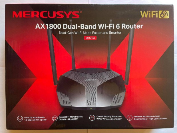 Jszer Mercusys MR70X router (AX1800), Dual-Band, Wifi 6