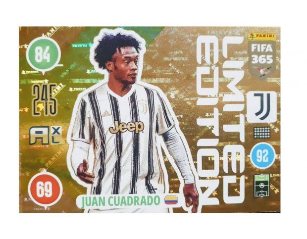 Juan Cuadrado Juventus Limited Edition focis krtya Panini FIFA 2021