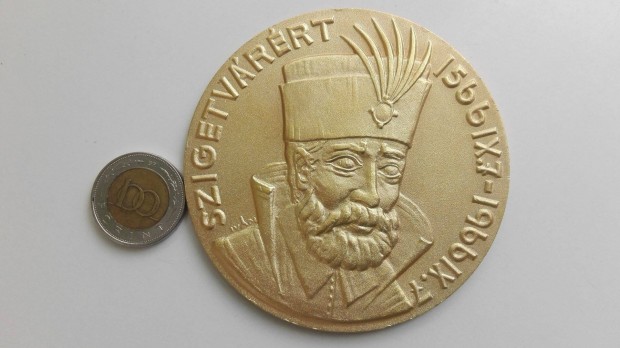 Jubileumi 1566-1966 Zrinyi Miklós emlékérem aranyozott Ritka