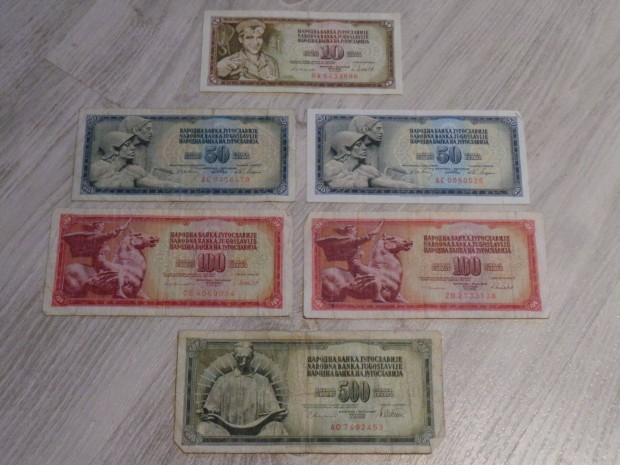 Jugoszlv Dnr bankjegyek