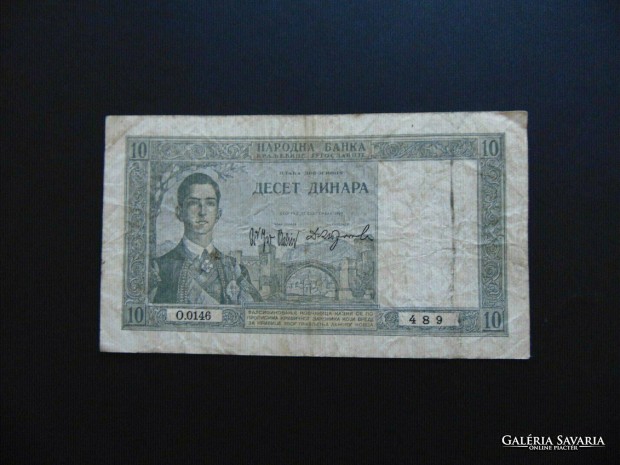 Jugoszlvia 10 dinr bankjegy 1939