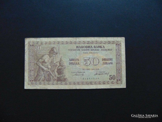 Jugoszlvia 50 dinr 1946 03 Ritkbb bankjegy